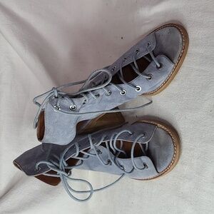 Jeffery Campbell/Free People Light Blue Suede?? Lace-up Heels Size 7.5 EUC